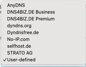 Fritzbox DynDNS providers